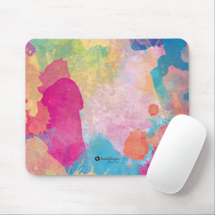 Multicolored Watercolor Splashes Mouse Mat