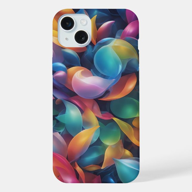 Multicolored Waves 🎨 Energy Abstract Art iPhone Case (Back)