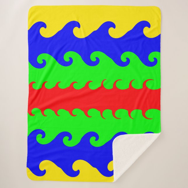 Multicolored Waves Sherpa Blanket (Front)