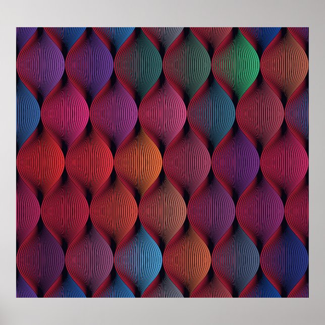 Multicolored Wavy Geometric Print (Front)