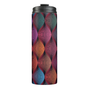 Multicolored Wavy Geometric Print Thermal Tumbler