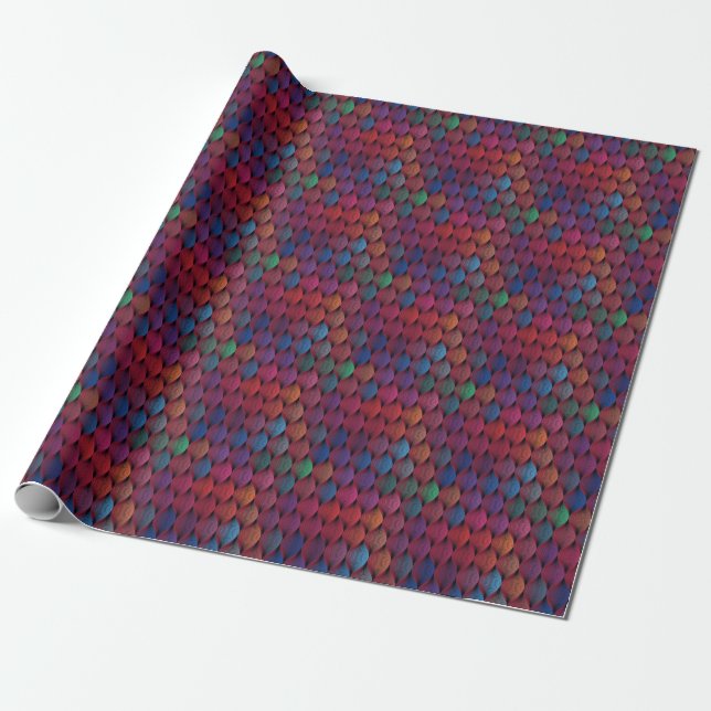 Multicolored Wavy Geometric Print Wrapping Paper (Unrolled)