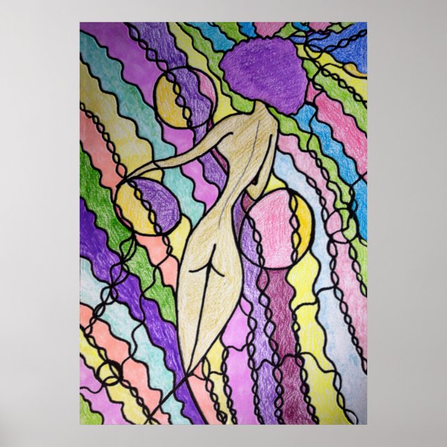 Multicolored Wind Modern Art Poster (Front)