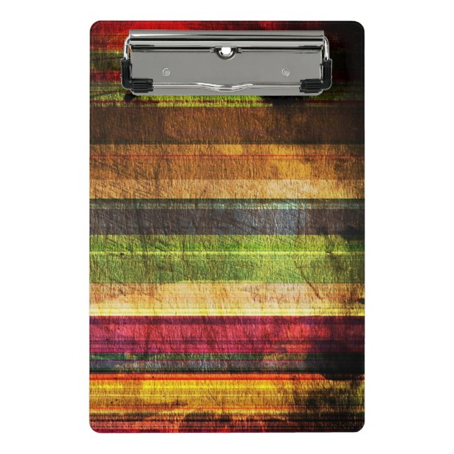 Multicolored Wood Pattern Mini Clipboard (Front)