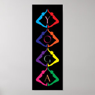Multicolored YOGA girls Poster