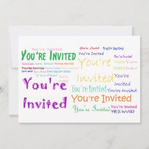 Multicolored "You're Invited" Party Invitation