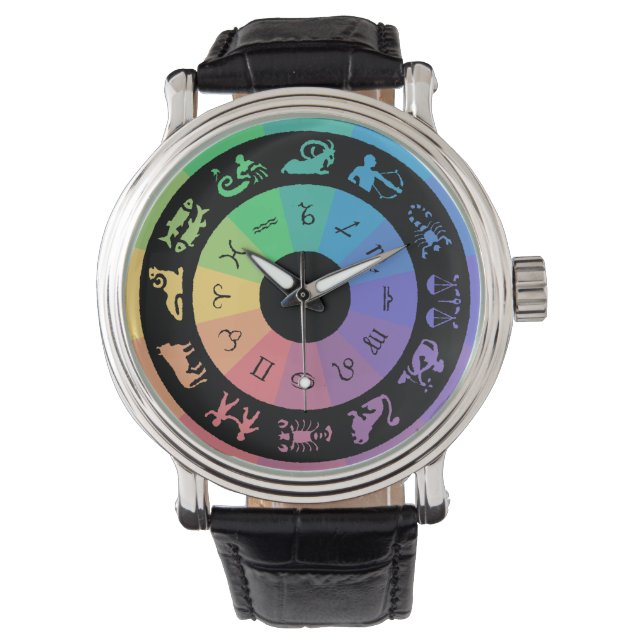 MULTICOLORED ZODIAC SIGN WRIST WATCH (Front)