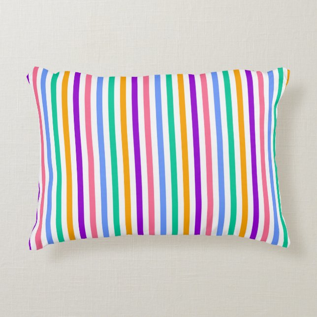 Multicolour Candy Stripe Decorative Cushion (Front)