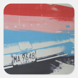 Multicolour fender square sticker