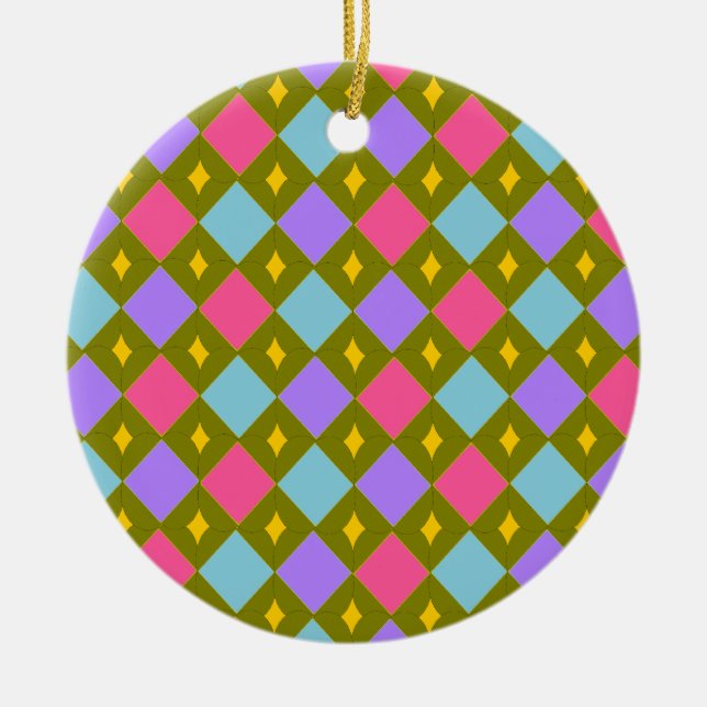 Multicolour Honeycomb Create your own Ceramic Tree Decoration (Front)
