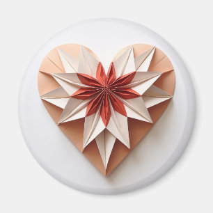 Multicolour origami heart magnet