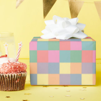 Multicolour pastel ‘harlequin’ matte wrapping paper