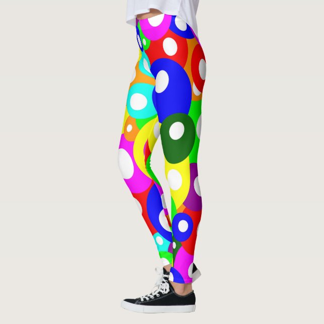 Multicolour Simple Dotty Pattern Leggings (Left)