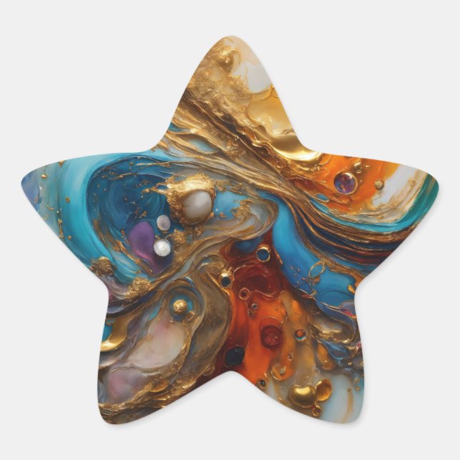 Multicolour star shaped sticker (Front)