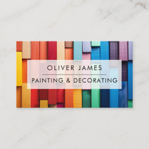Multicolour wood Artist, Painter and decorator Business Card