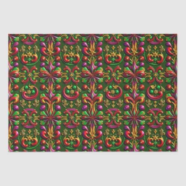 ~ Multicoloured Christmas Wrapping ~  Tissue Paper (Front)
