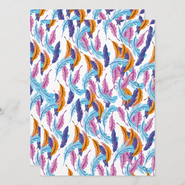 Multicoloured Feathers (Front/Back)