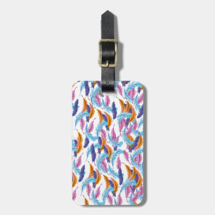 Multicoloured Feathers Luggage Tag