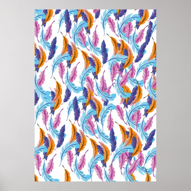 Multicoloured Feathers Poster (Front)