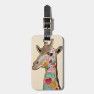 MultiColoured Giraffe Luggage Tag