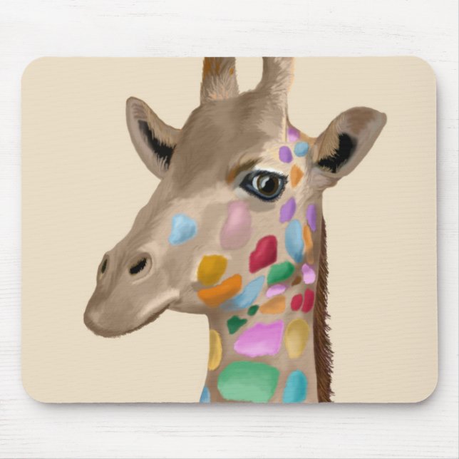 MultiColoured Giraffe Mouse Mat (Front)