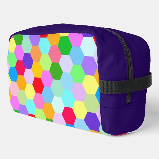 Multicoloured Hexagon Pattern Dopp Kit (Left Corner)