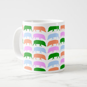 Multicoloured Hogs Pink Blue Green Orange Mug