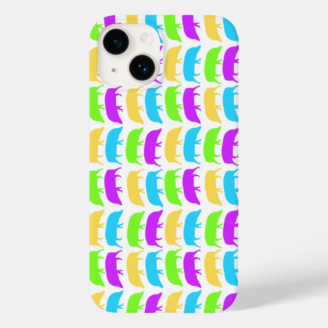 Multicoloured Hogs Yellow Green Purple Blue Case-Mate iPhone Case (Back)