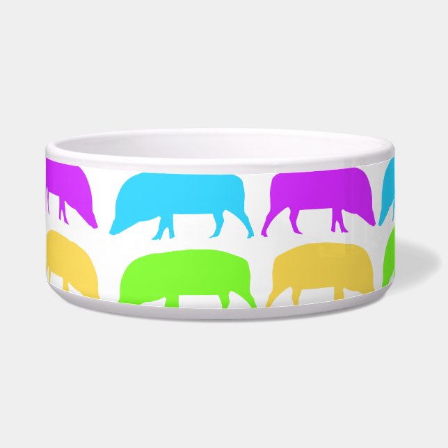Multicoloured Hogs Yellow Green Purple Blue Dog Bo (Left)