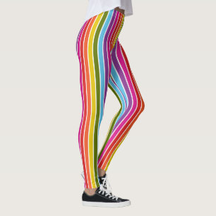 Multicoloured Rainbow Vertical Stripes Leggings