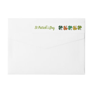 Multicoloured Shamrock, St Patrick's Day Wrap Around Label