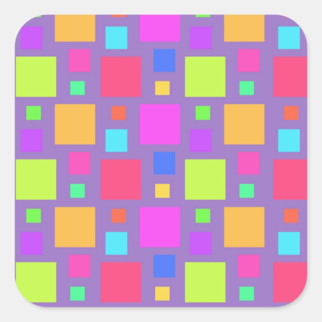 Multicoloured Squares 2011 Square Sticker (Front)