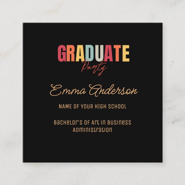 Multicoloured Stylish Typography Enclosure Card (Front)