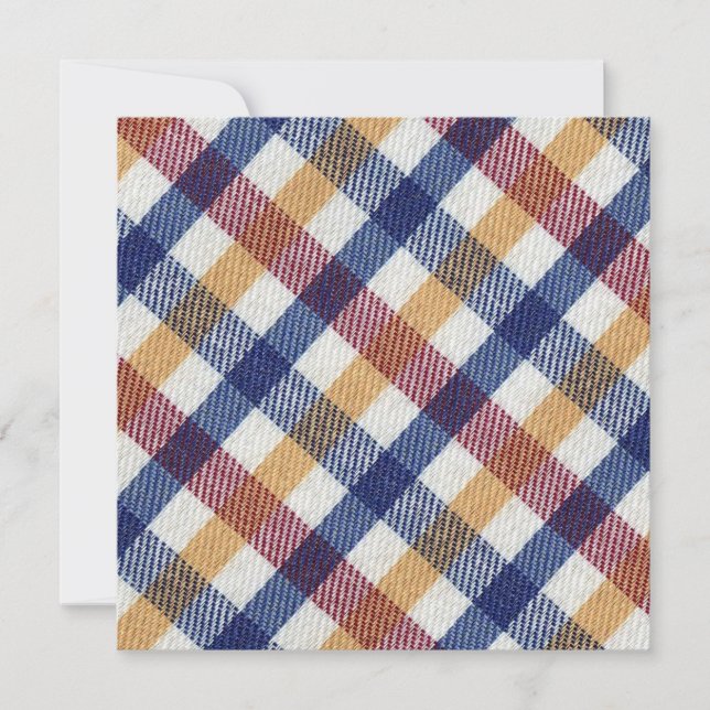 Multicoloured Tartan Pattern Card (Front)
