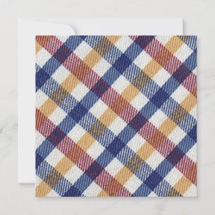 Multicoloured Tartan Pattern Card