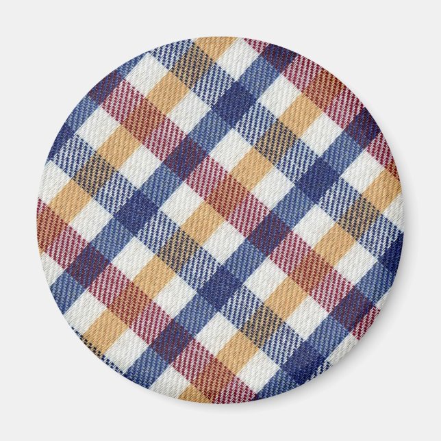 Multicoloured Tartan Pattern Magnet (Front)