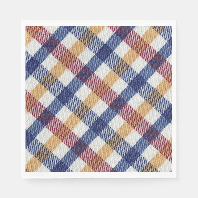 Multicoloured Tartan Pattern Napkin (Front)