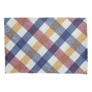 Multicoloured Tartan Pattern Pillowcase