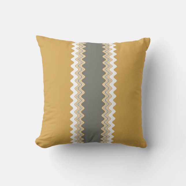 Multicoloured Wavy Pattern Cushion (Front)