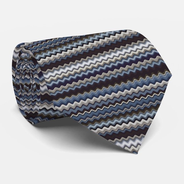 Multicoloured Wavy Pattern Tie (Rolled)