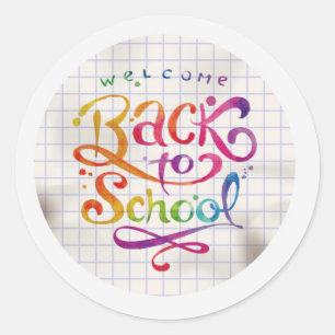 Multicoloured Welcome Back to School Round Classic Round Sticker