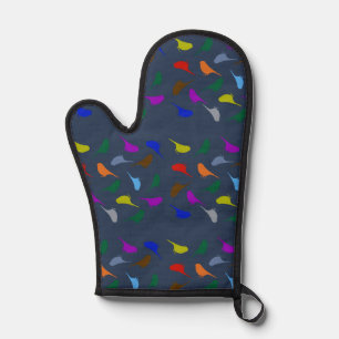 Multicolourerd birds Oven mitt