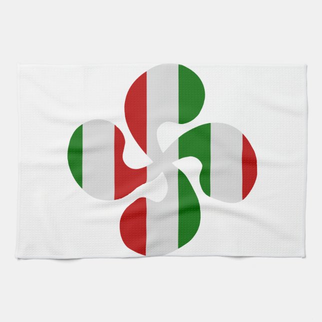 Multicouleurs crosses Basque Tea Towel (Horizontal)