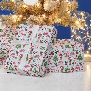 Multicultural Boy Elf Christmas Personalised Wrapping Paper