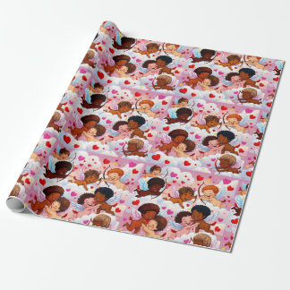 Multicultural Cherub Celebrating Love & Diversity Wrapping Paper