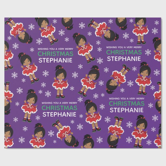 Multicultural Christmas Dancer Wrapping Paper (Flat)