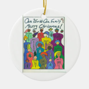 Multicultural, Diversity Love Christmas Ornaments