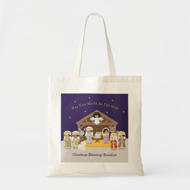 Multicultural Nativity Scene Tote Bag (Front)