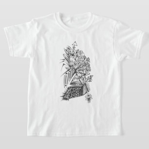 Multifaceted Black White Abstract Tribal Tattoo T-Shirt