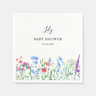 Multihued Wildflower Baby Shower Celebration Napkin